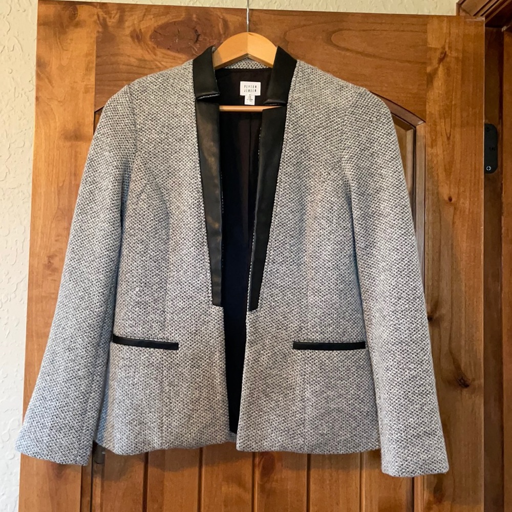 Peyton Jensen leather trimmed blazer